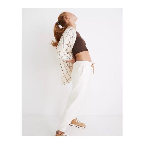 NWT Madewell Betterfleece Retro Cozy Sweatpants Off White Pockets Size XS Lounge - Picture 5 of 13